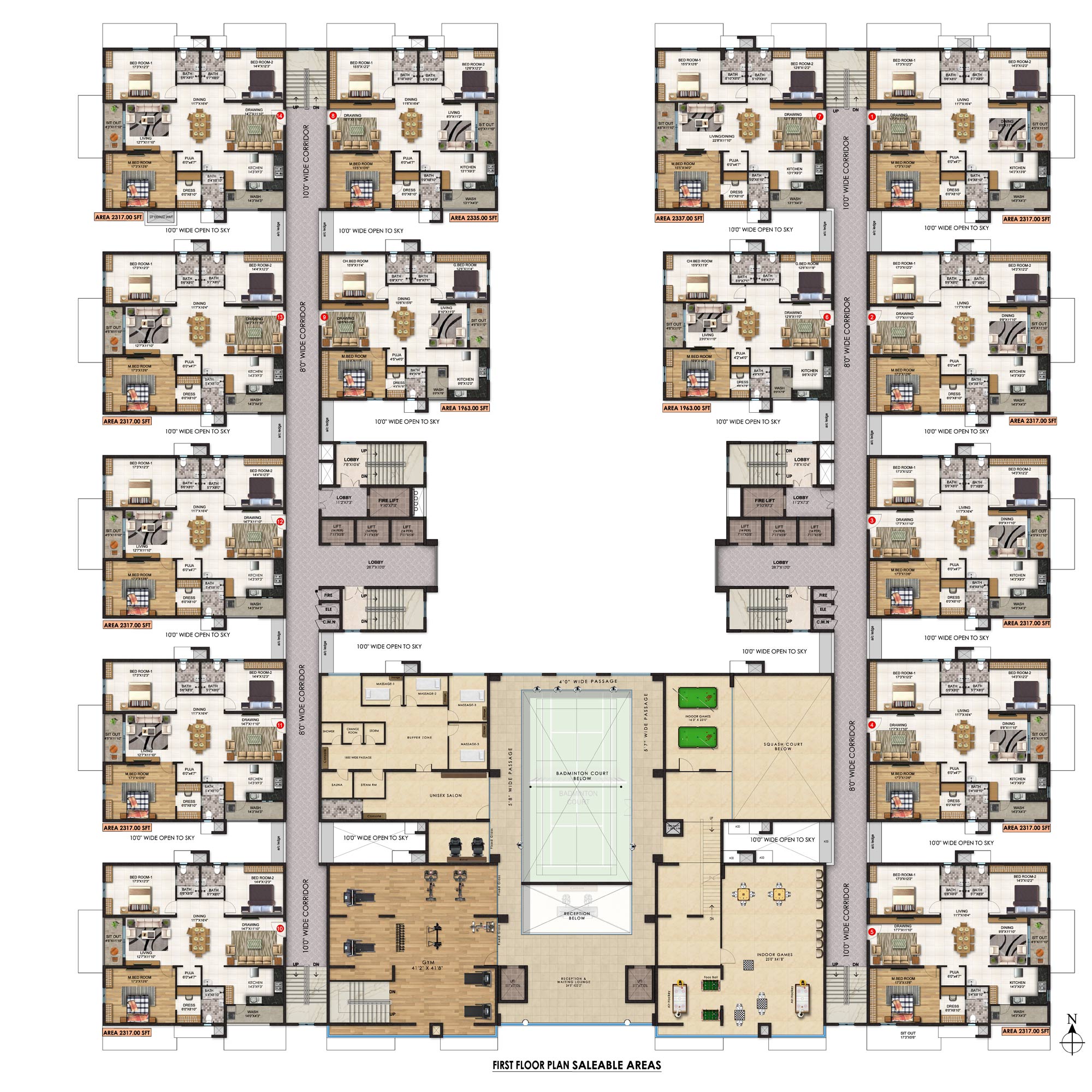 942 sq ft 2 BHK Floor Plan Image - Prapti Home Estella Available for sale 